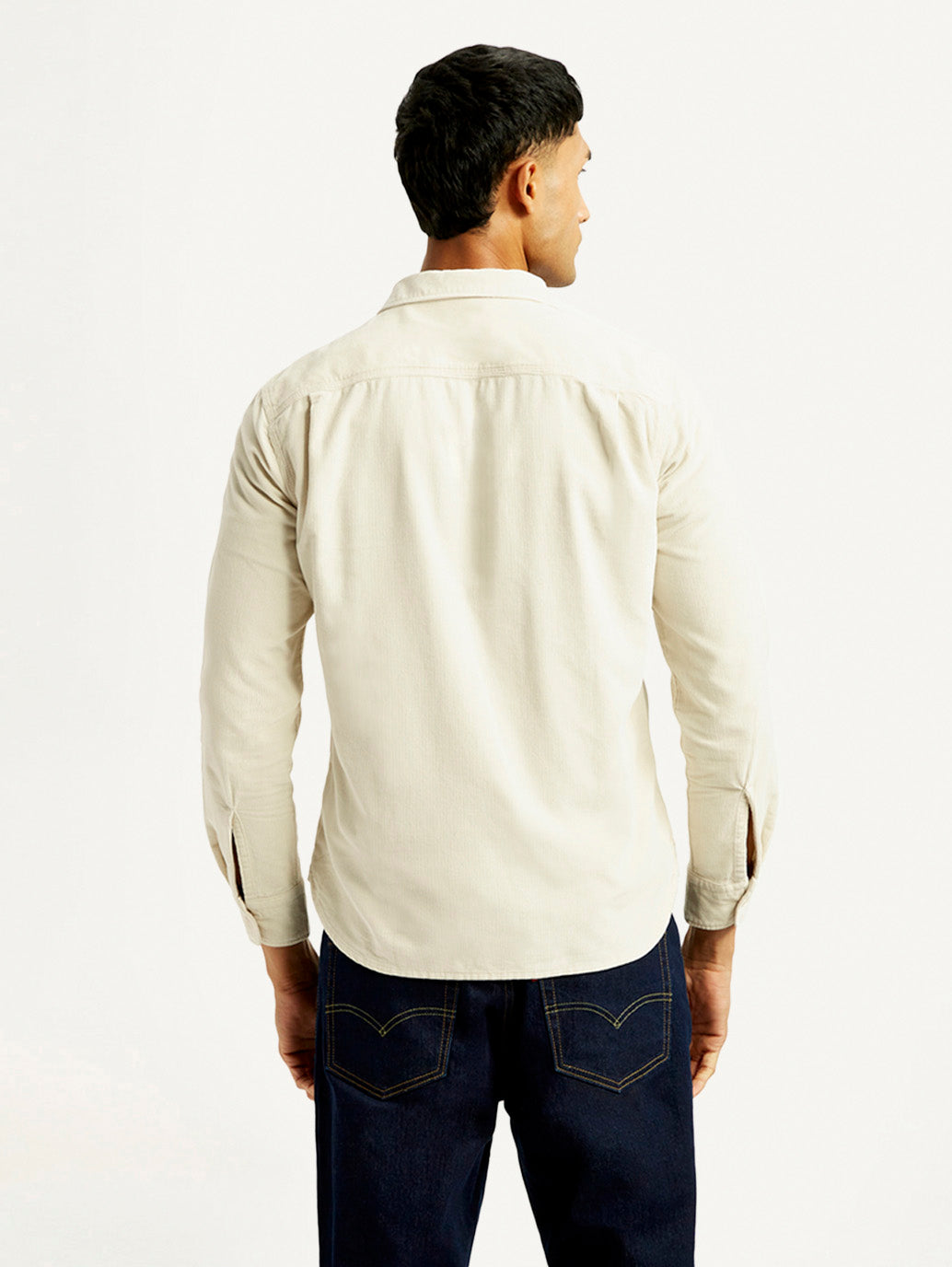 Men's Solid Slim Fit Corduroy Shirt