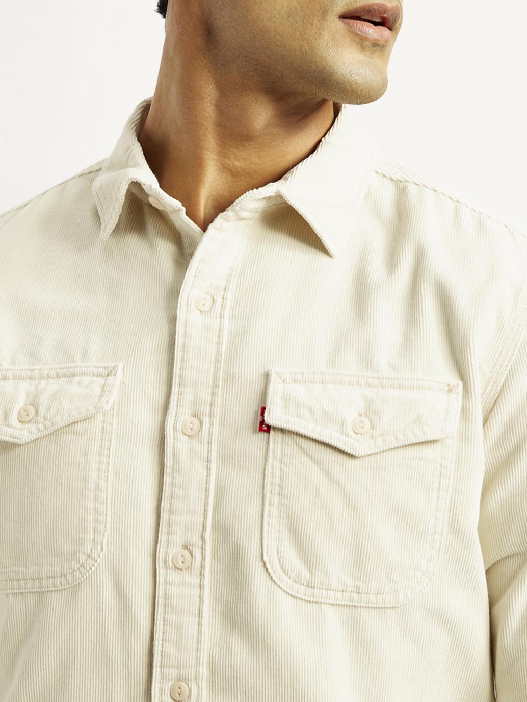 Men's Solid Slim Fit Corduroy Shirt