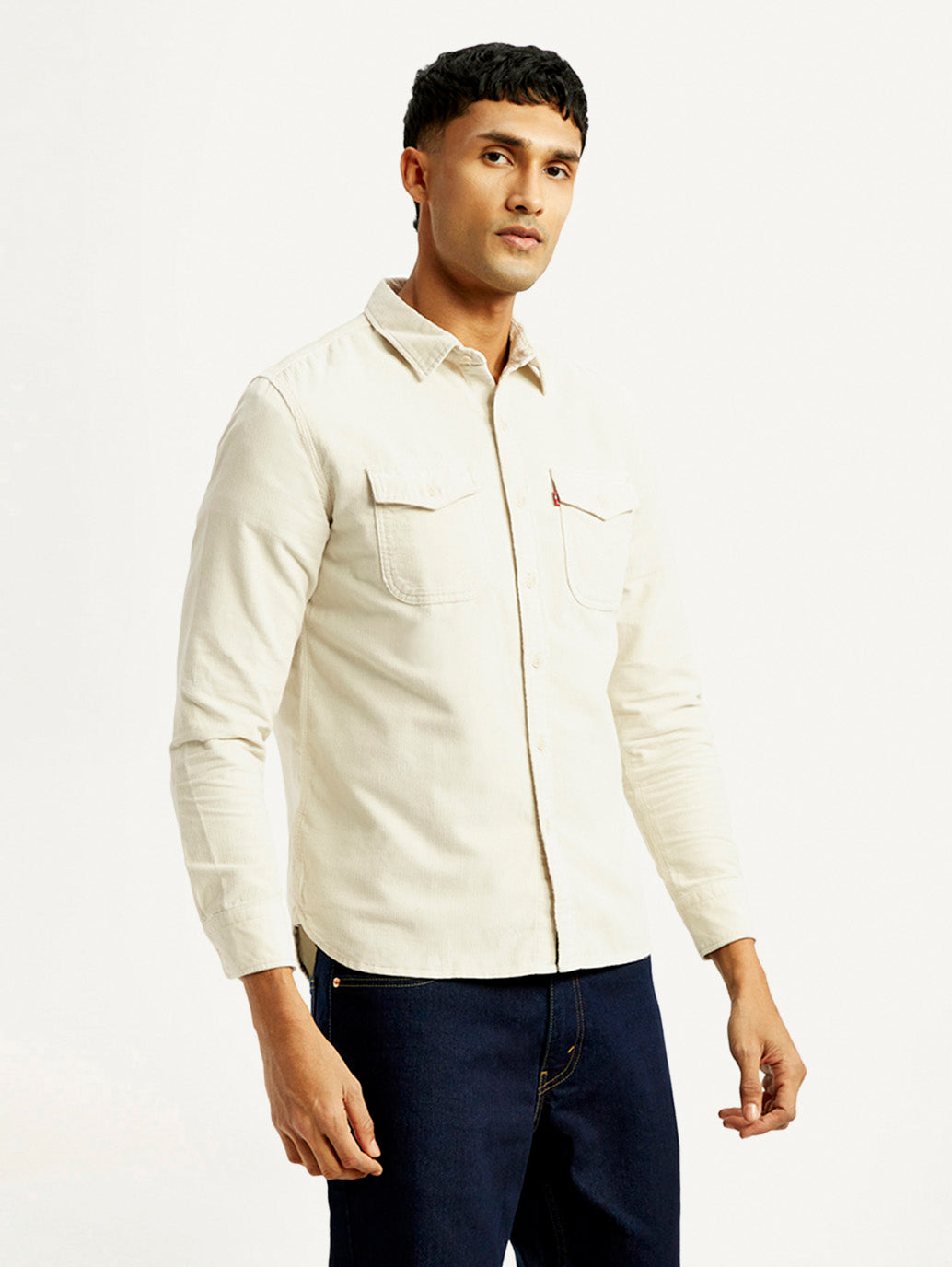 Men's Solid Slim Fit Corduroy Shirt