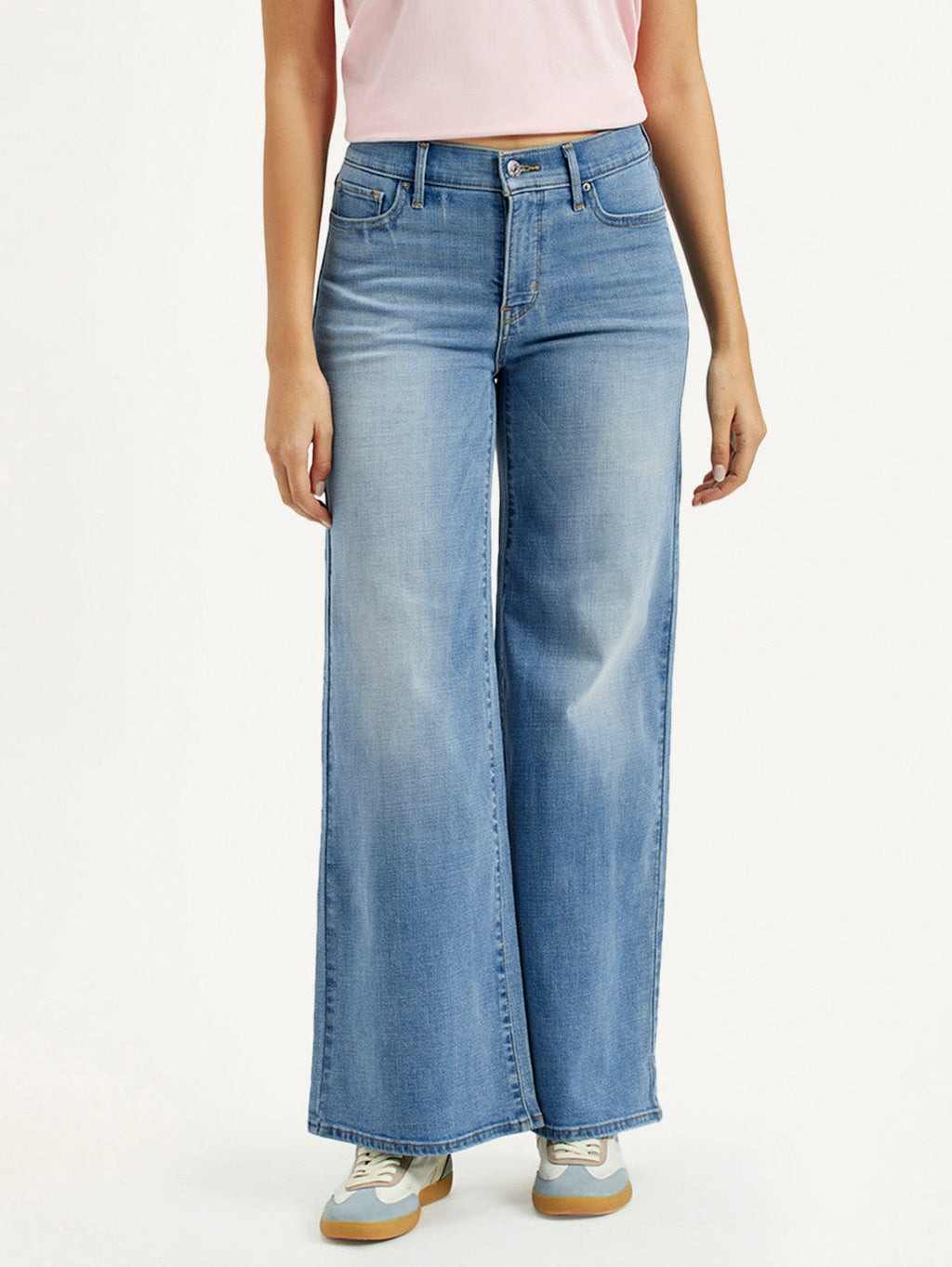 Women's 318 Med Indigo Flared Fit Mid Rise Jeans