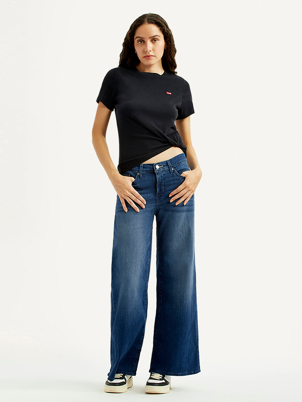 Women's 318 Blue Flared Mid Rise Jeans