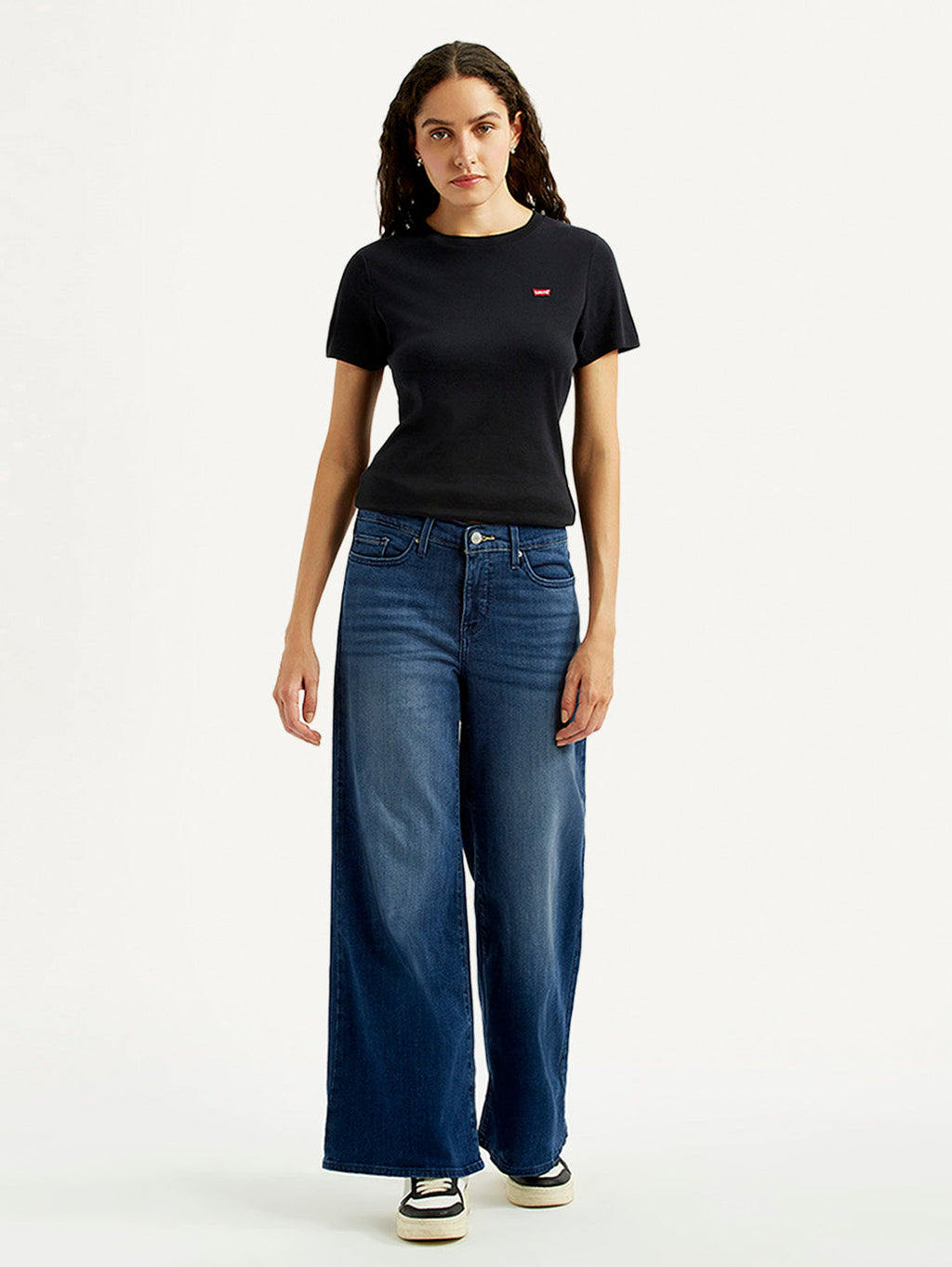 Women's 318 Blue Flared Mid Rise Jeans