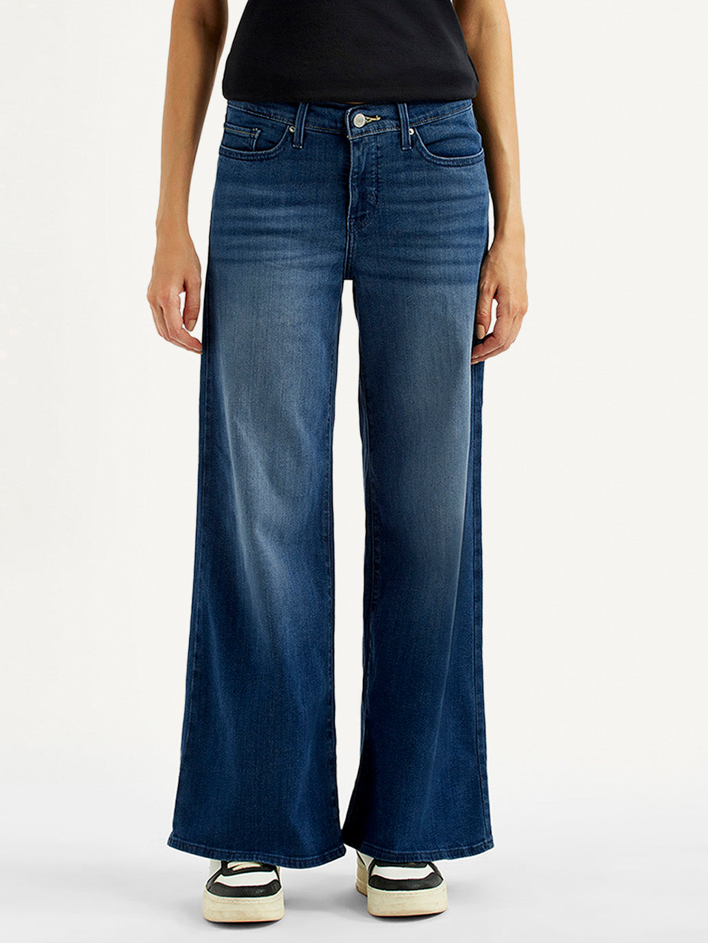 Women's 318 Blue Flared Mid Rise Jeans