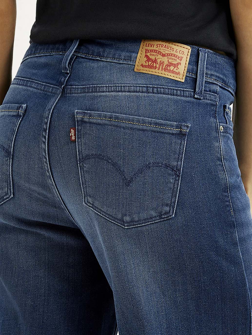 Women's 318 Blue Flared Mid Rise Jeans