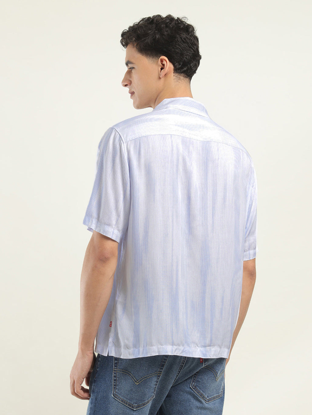 Men's Abstract Print Spread Collar Shirt