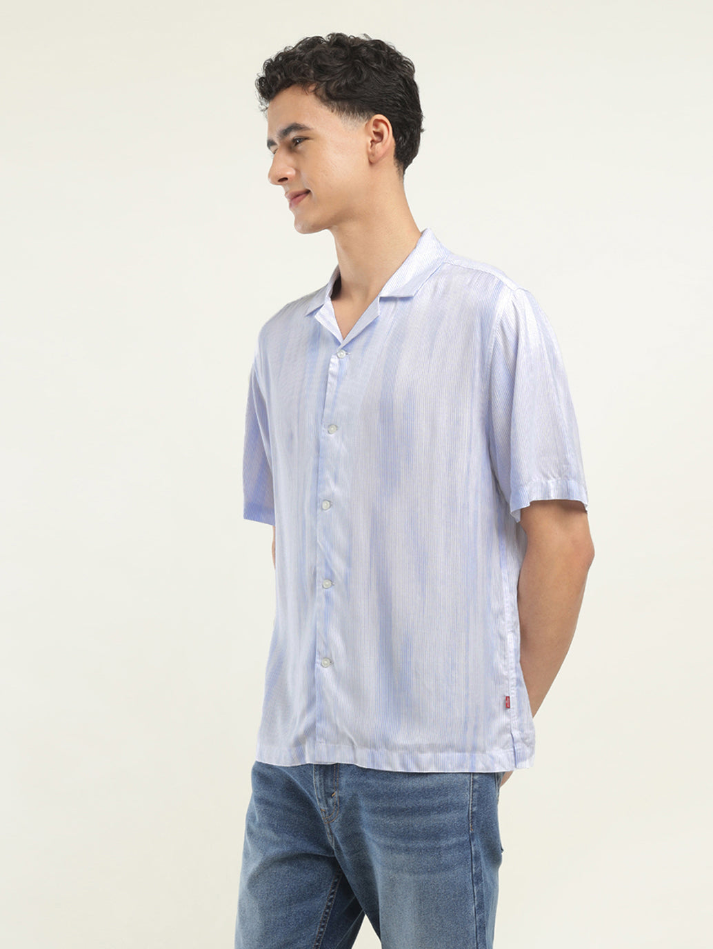 Men's Abstract Print Spread Collar Shirt