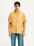 Men's Solid Mustard Camp Shirt
