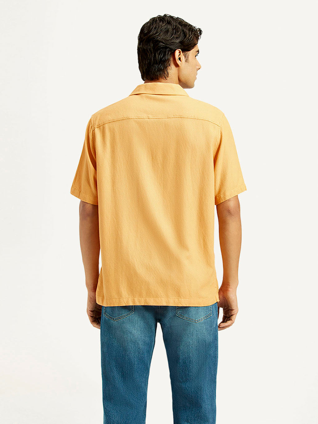 Men's Solid Mustard Camp Shirt