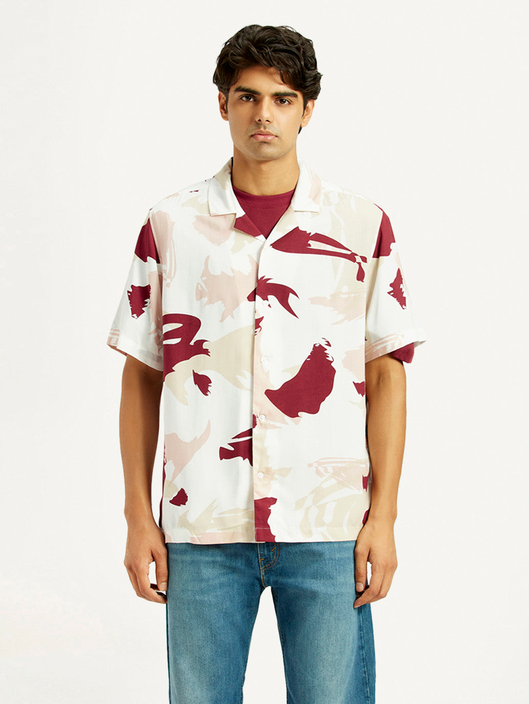 Men's Abstract Multi Color Camp Shirt