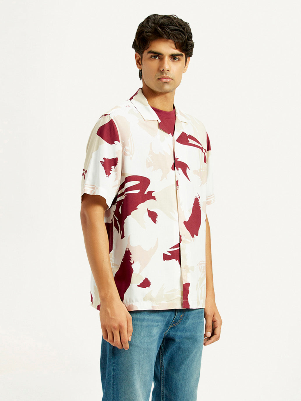 Men's Abstract Multi Color Camp Shirt