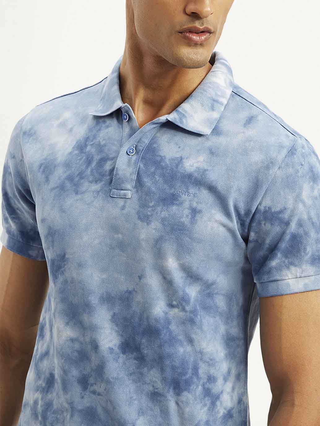 Men's Abstract Dyed Slim Fit Polo T-shirt