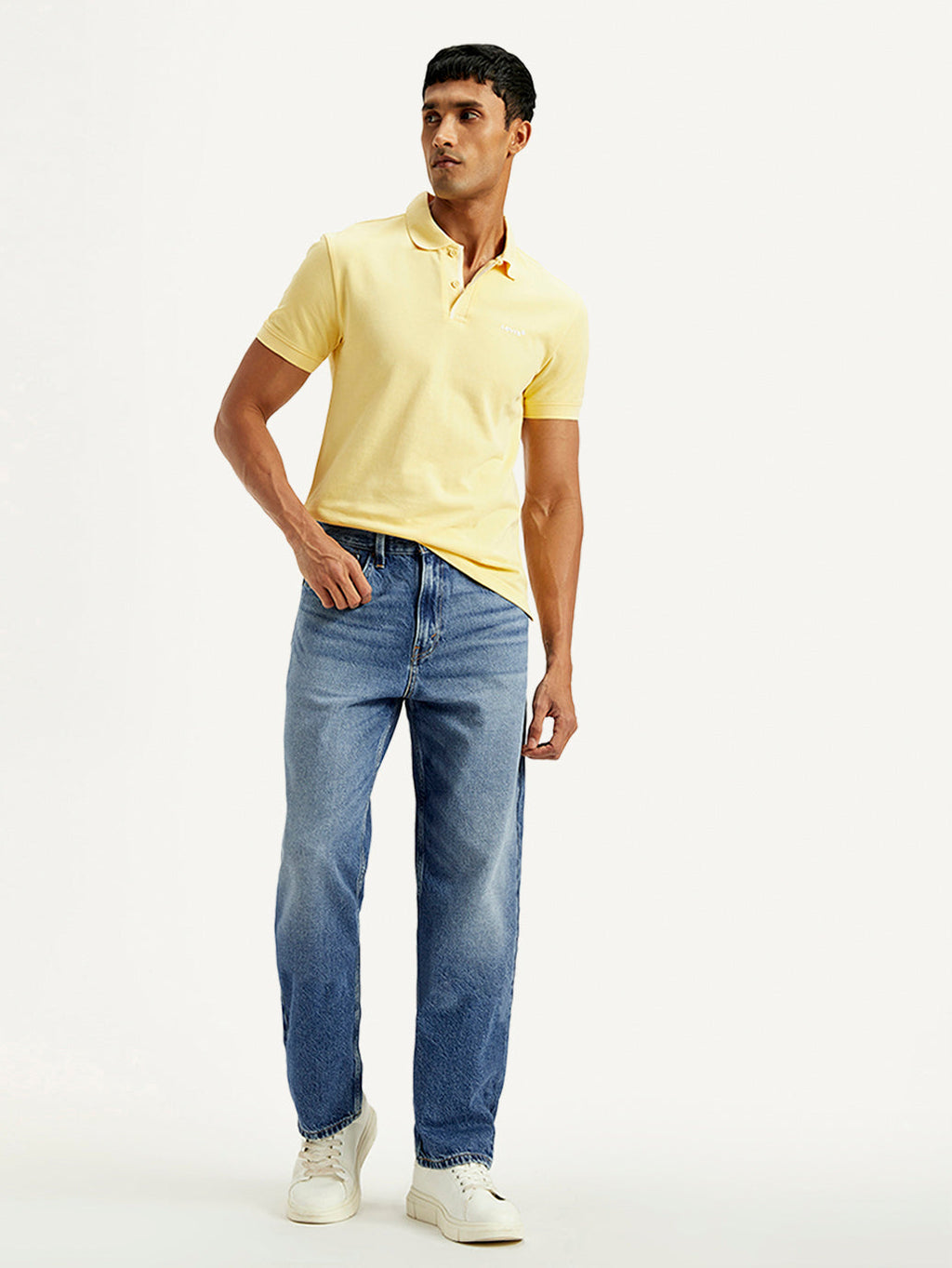 Men's 568 Blue Loose Fit Mid Rise Jeans