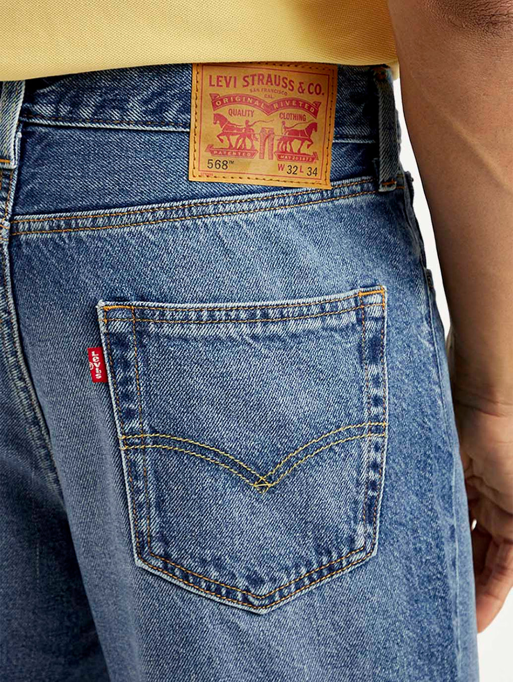 Men's 568 Blue Loose Fit Mid Rise Jeans
