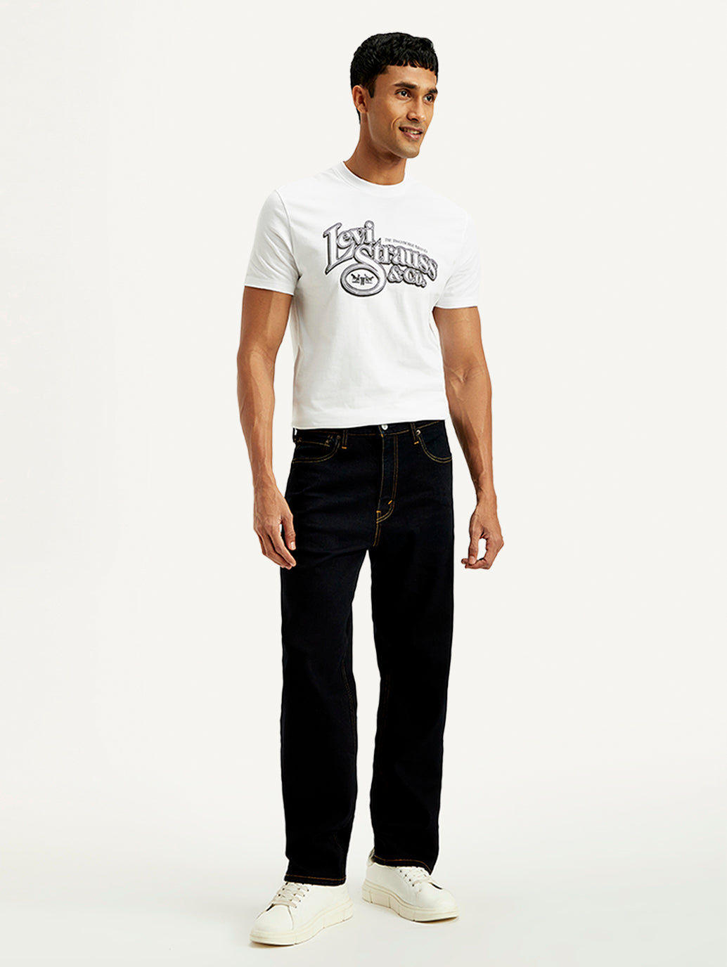 Men's 568 Dark Blue Loose Fit Mid Rise Jeans