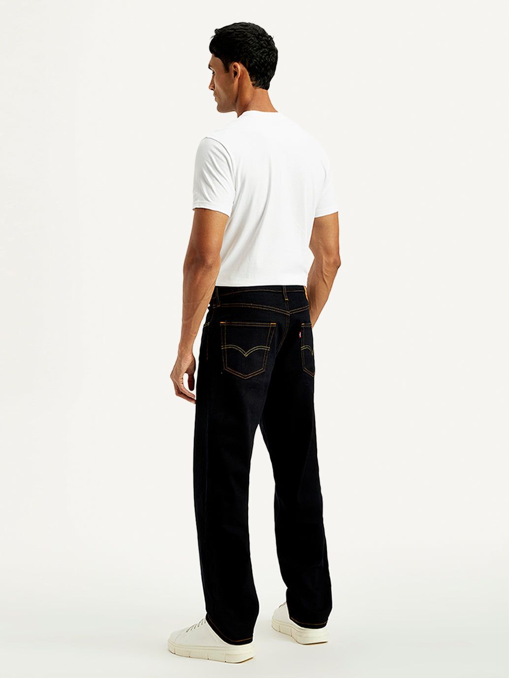 Men's 568 Dark Blue Loose Fit Mid Rise Jeans