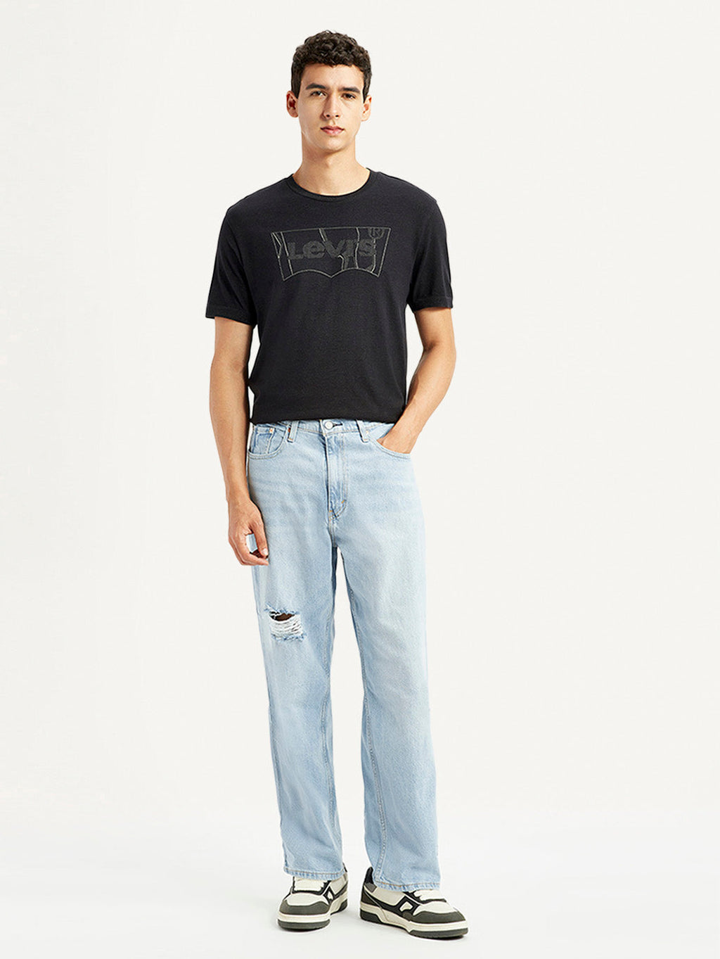 Men's 568 Light Blue Loose Fit Mid Rise Jeans