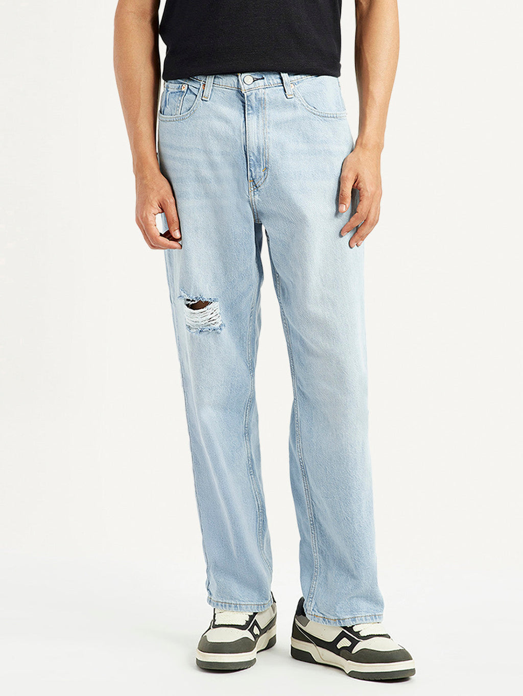 Men's 568 Light Blue Loose Fit Mid Rise Jeans