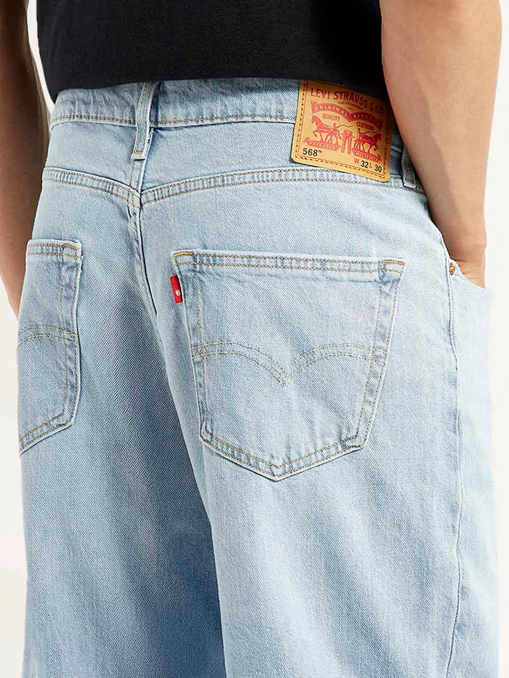 Men's 568 Light Blue Loose Fit Mid Rise Jeans