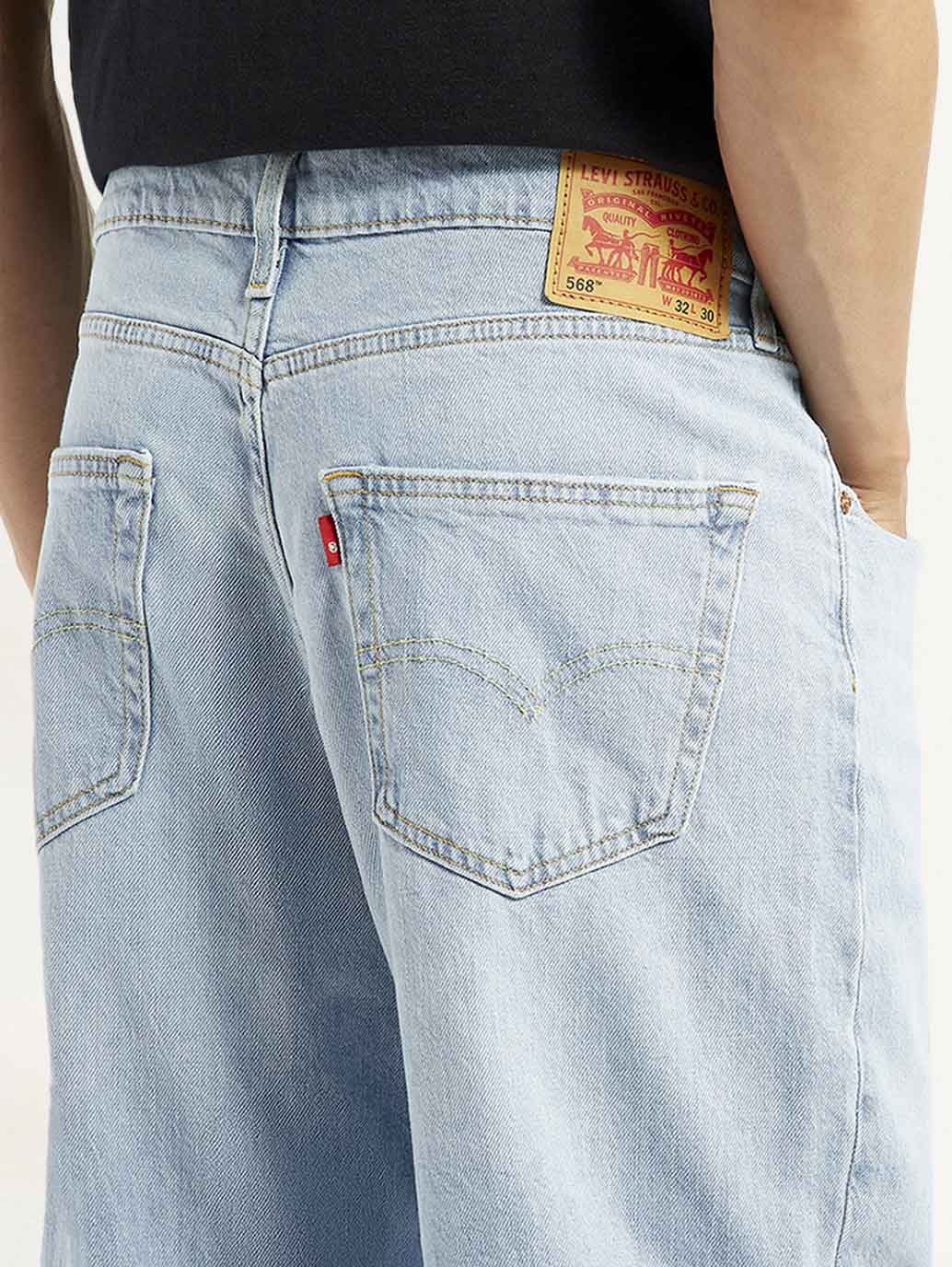 Men's 568 Light Blue Loose Fit Mid Rise Jeans