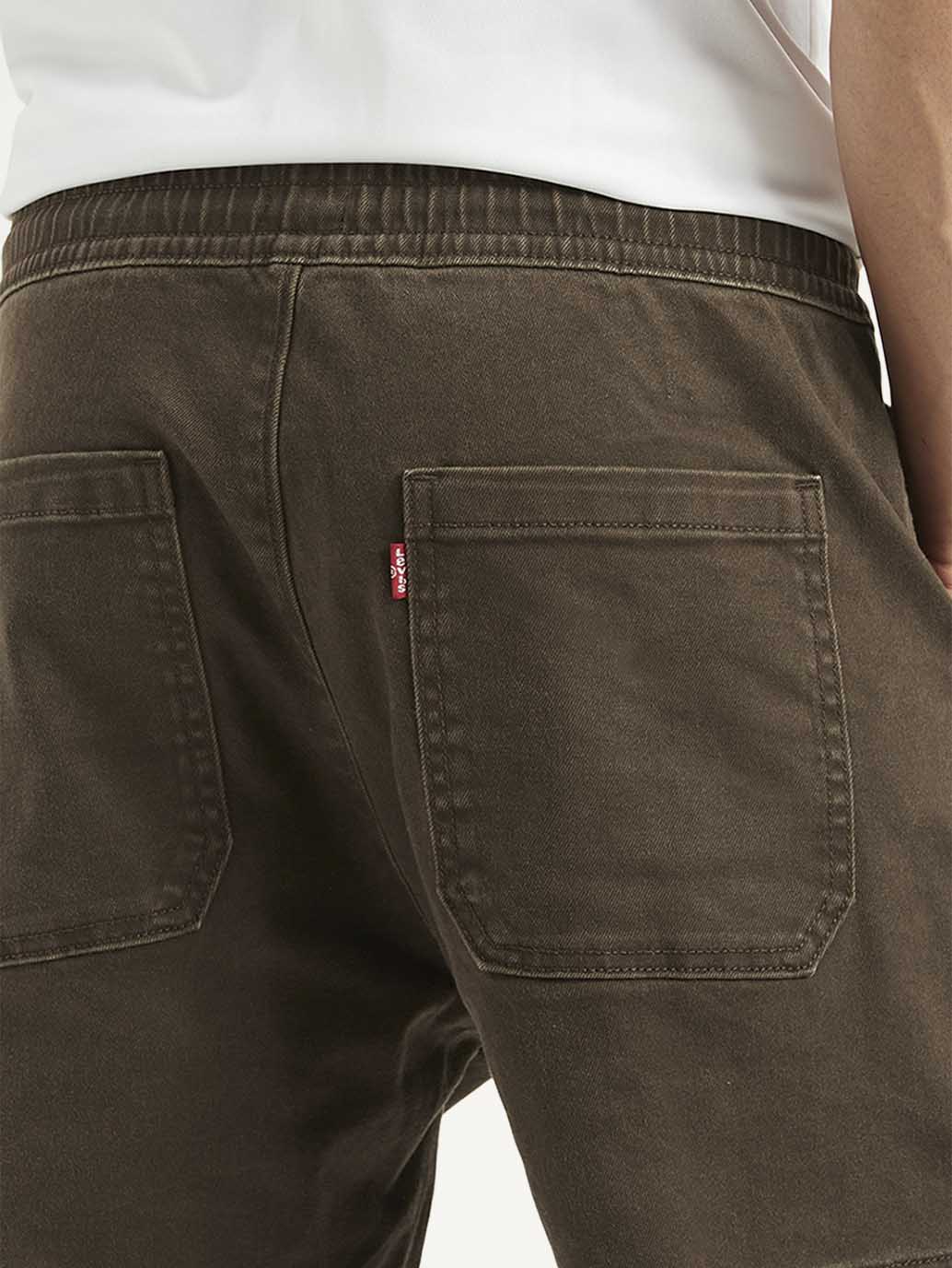 Men's Dark Brown Tapered Fit Cargo Trousers