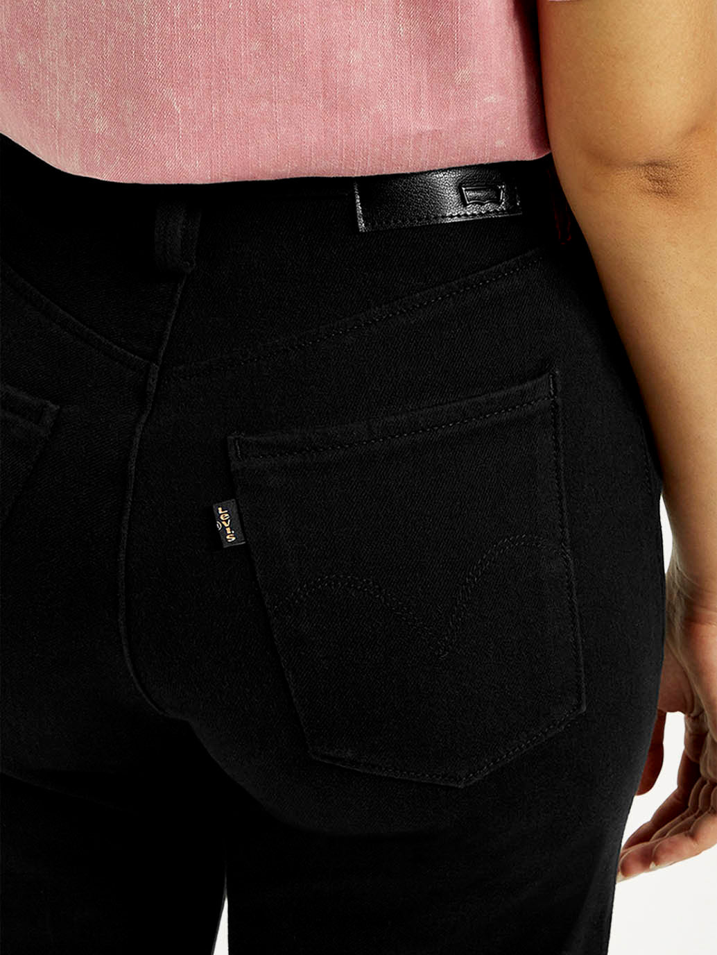 Women's Redloop Black Ribcage Bell Bottom Wide Leg Fit High Rise Jeans