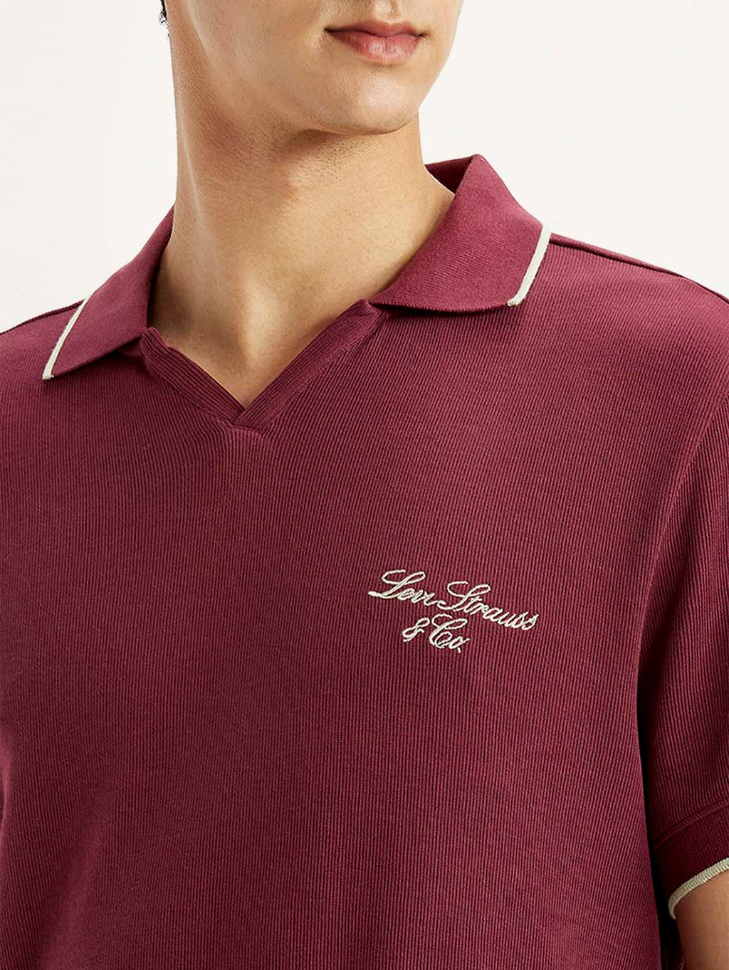 Men's Solid Maroon Slim Fit Polo T-shirt