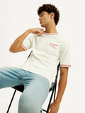 Men's Typography Off White Crew Neck T-shirt