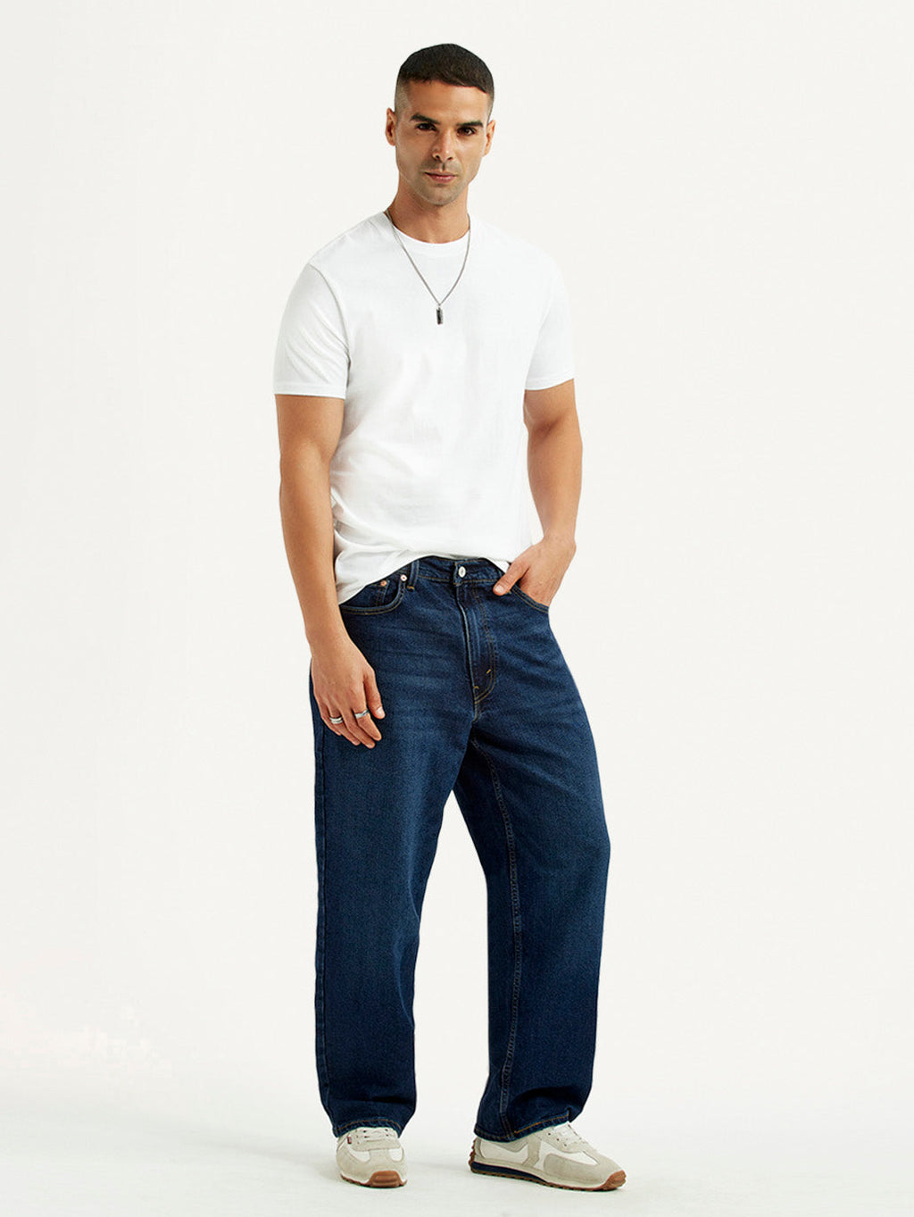 Men's 578 Dark Blue Loose Fit Mid Rise Jeans