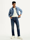 Men's Tinted 513 Blue Slim Straight Fit Mid Rise Jeans