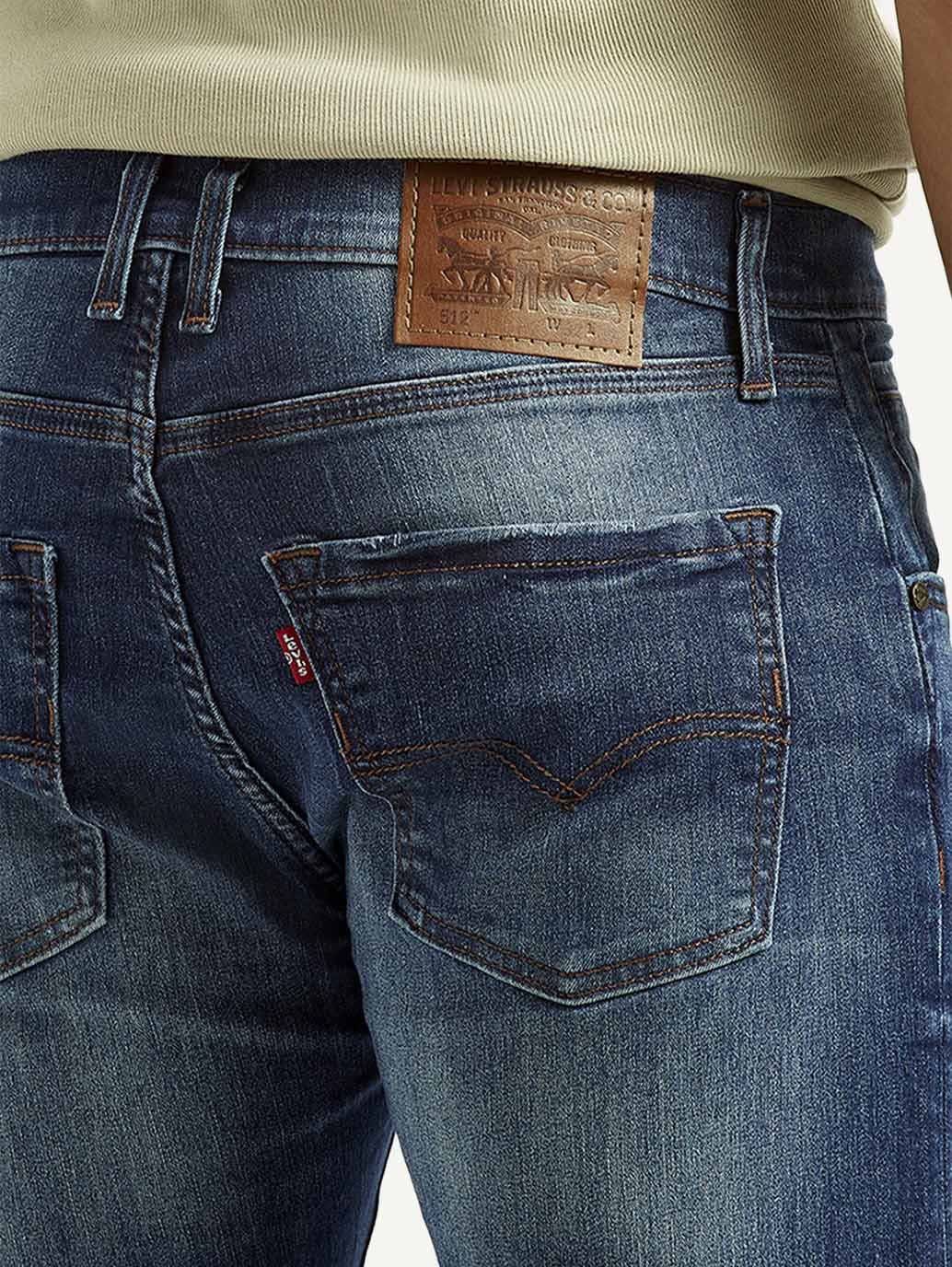 Men's 512 Blue Slim Tapered Fit Mid Rise Jeans