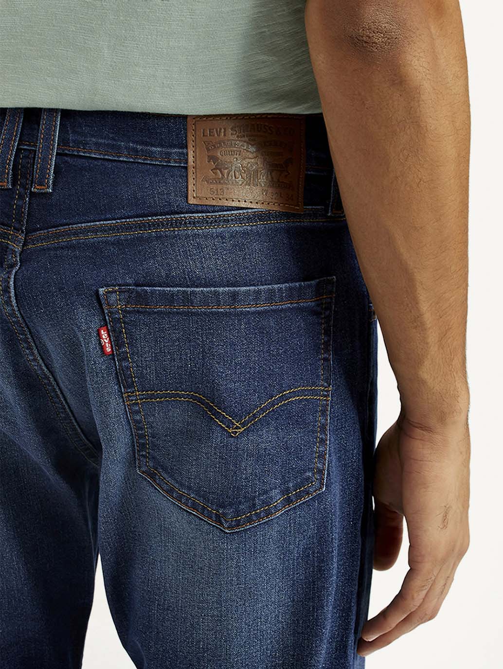 Men's 513 Dark Indigo Slim Straight Fit Mid Rise Jeans