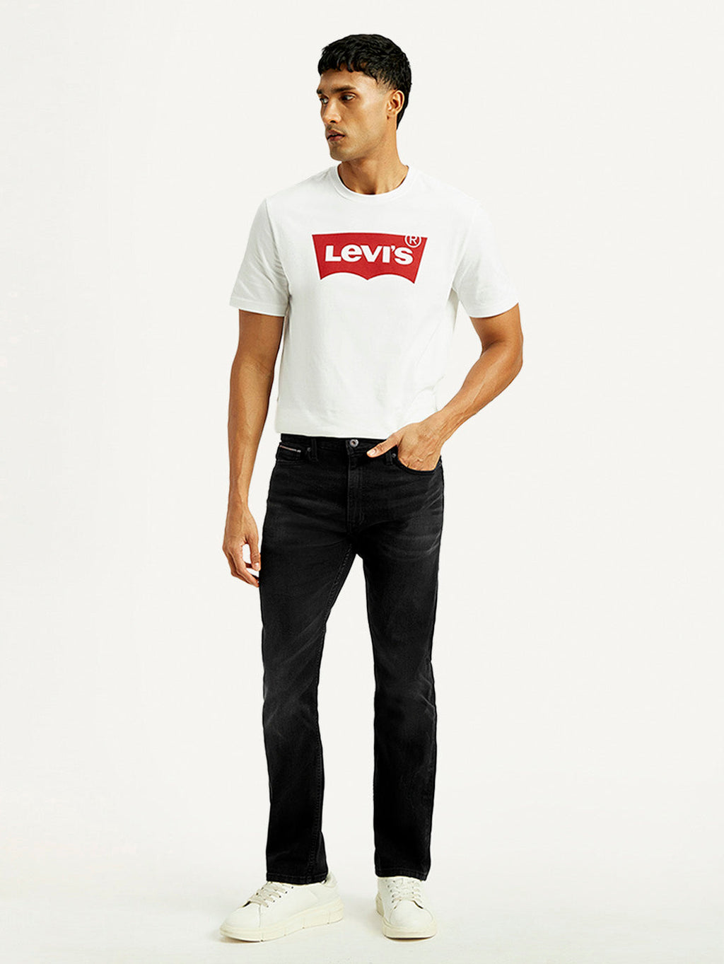 Men's 513 Black Slim Straight Fit Mid Rise Jeans