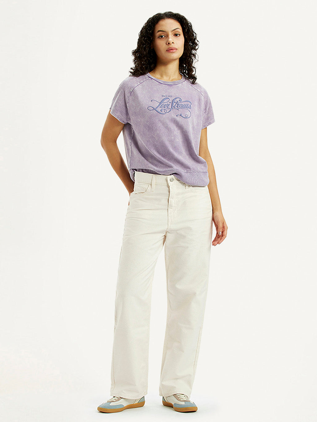 Women's Off White Ribcage Straight Fit High Rise Jeans