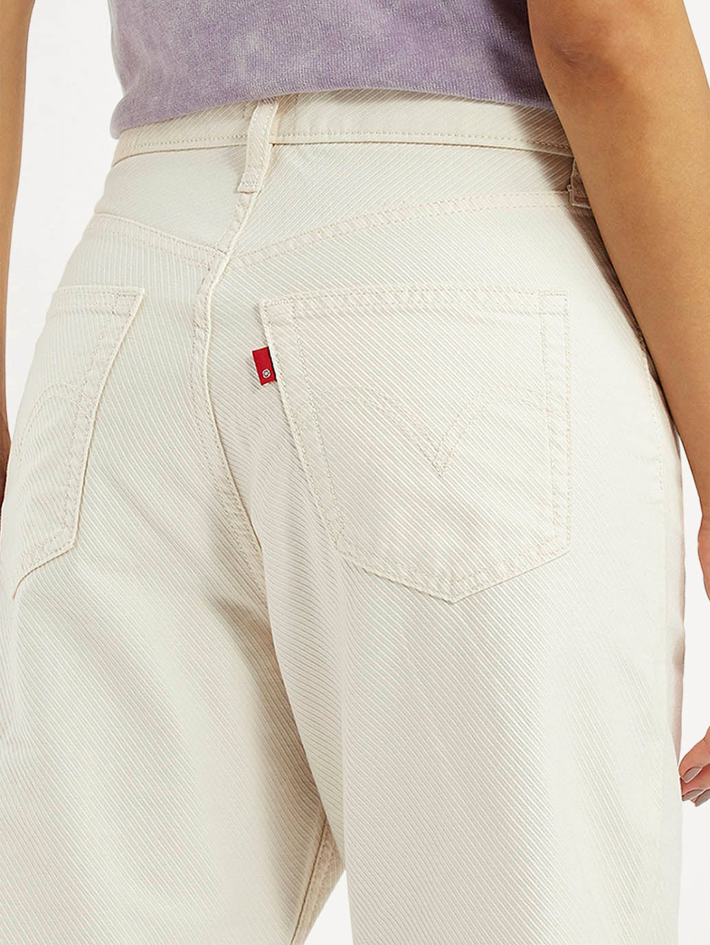 Women's Off White Ribcage Straight Fit High Rise Jeans