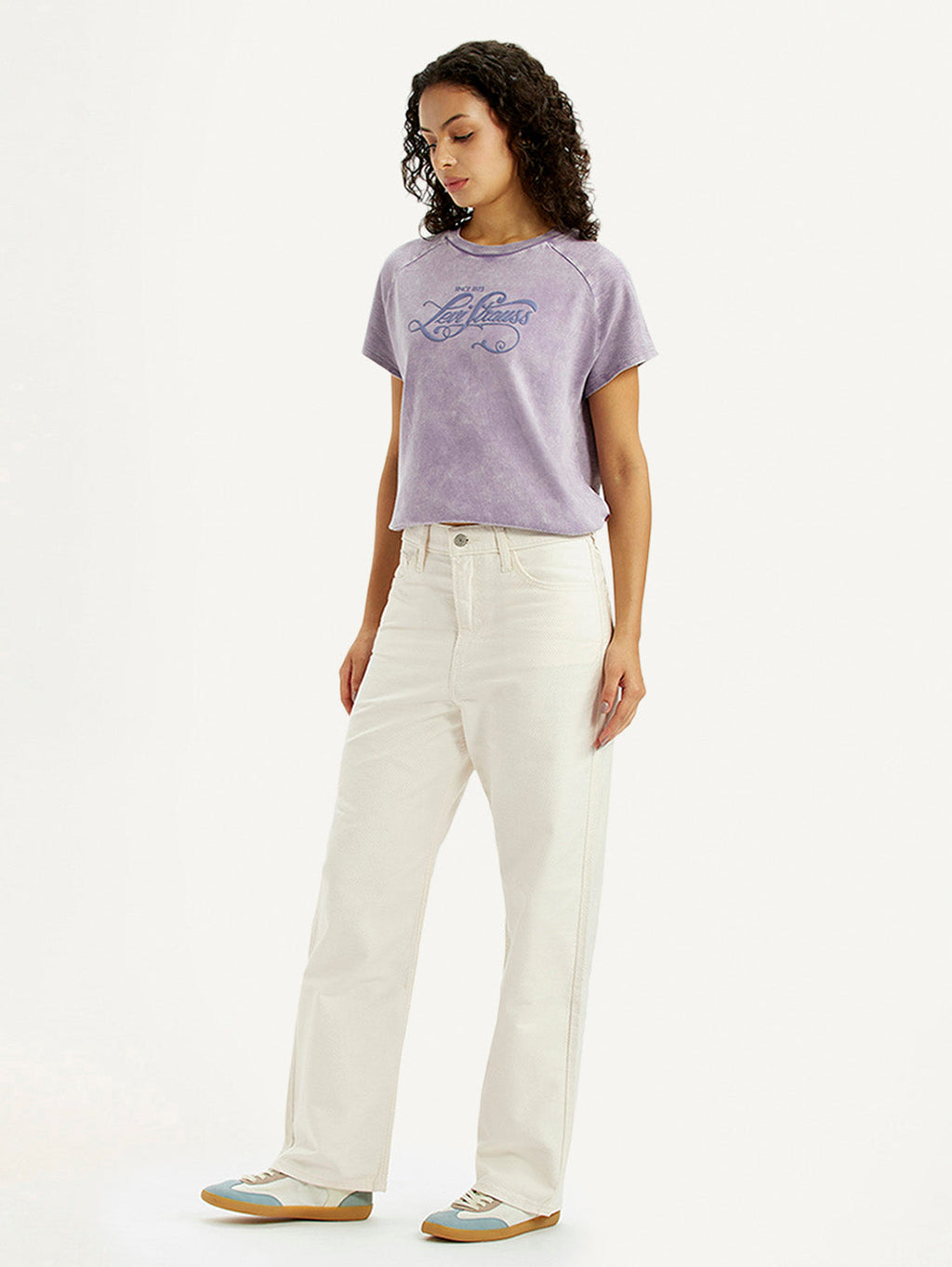 Women's Off White Ribcage Straight Fit High Rise Jeans