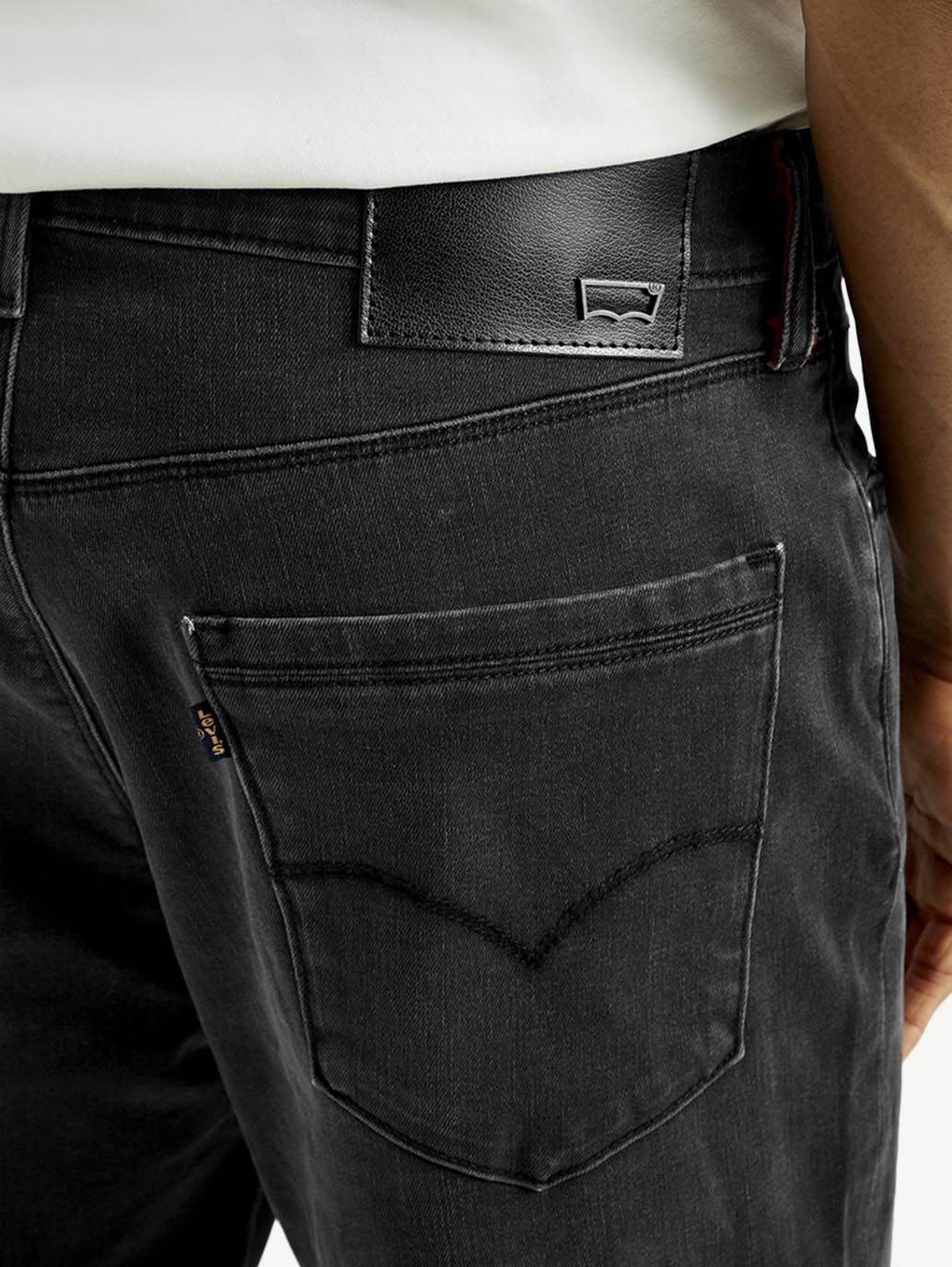 Men's Redloop 541 Black Athletic Tapered Fit Mid Rise Jeans