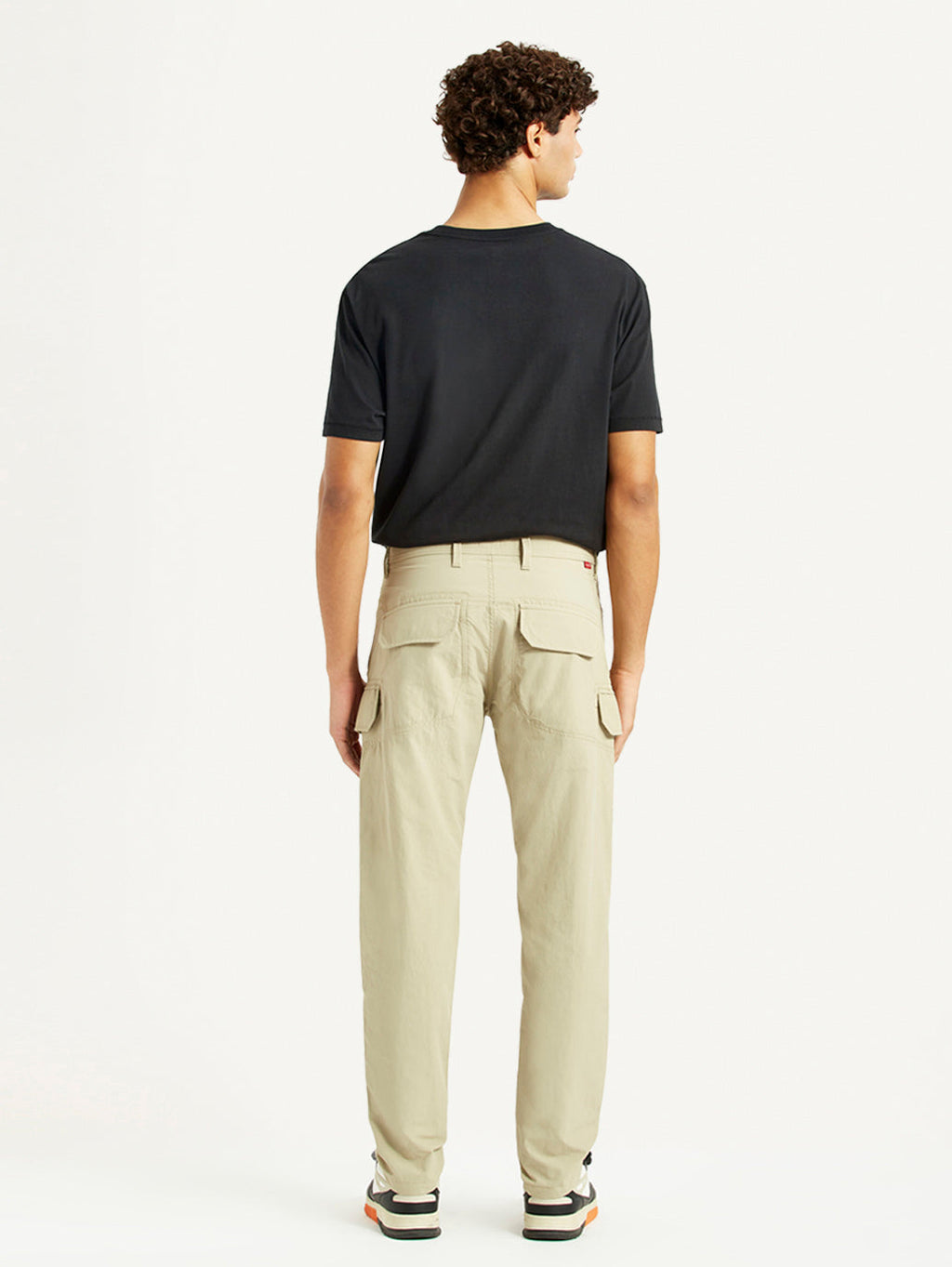 Men's Beige Slim Fit Mid Rise Cargo Trousers