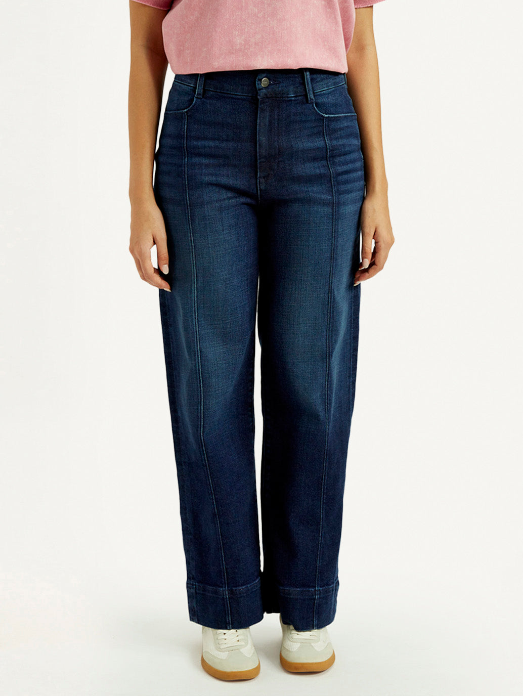 Women's Redloop Dark Indigo Mile High Wide Leg Fit High Rise Jeans