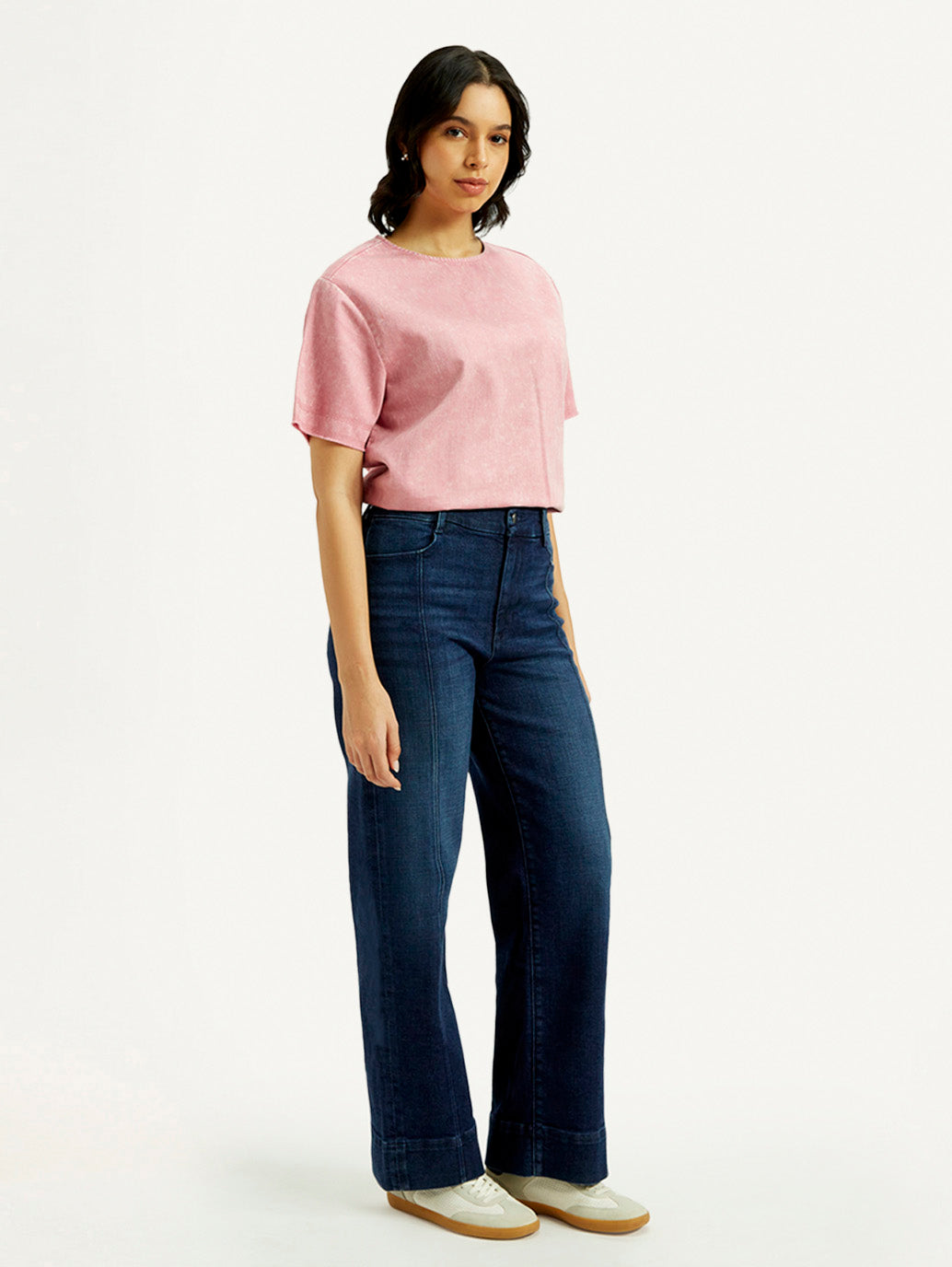 Women's Redloop Dark Indigo Mile High Wide Leg Fit High Rise Jeans