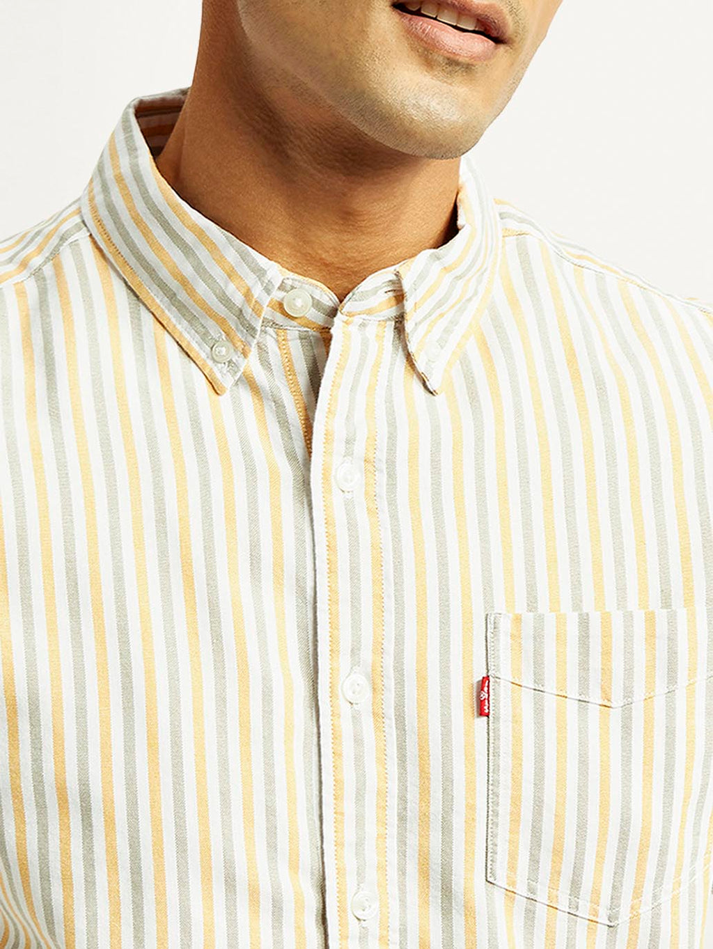 Men's Striped Slim Fit Oxford Shirt