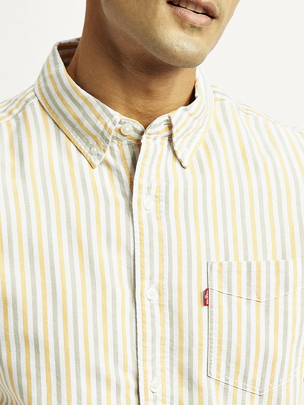 Men's Striped Slim Fit Oxford Shirt