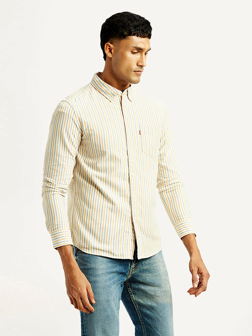 Men's Striped Slim Fit Oxford Shirt
