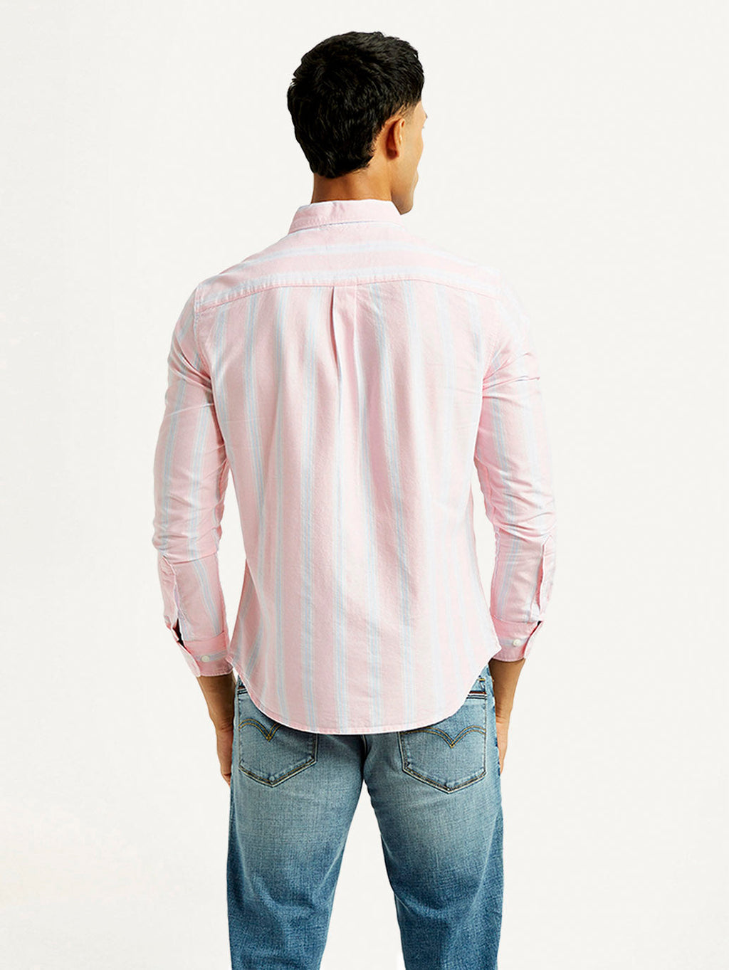 Men's Striped Slim Fit Oxford Shirt