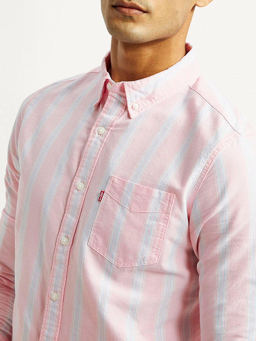 Men's Striped Slim Fit Oxford Shirt