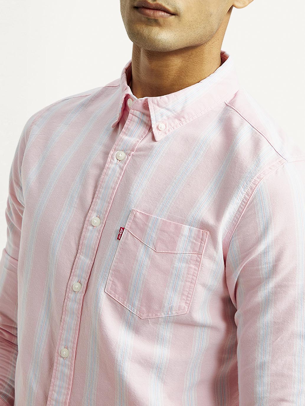 Men's Striped Slim Fit Oxford Shirt