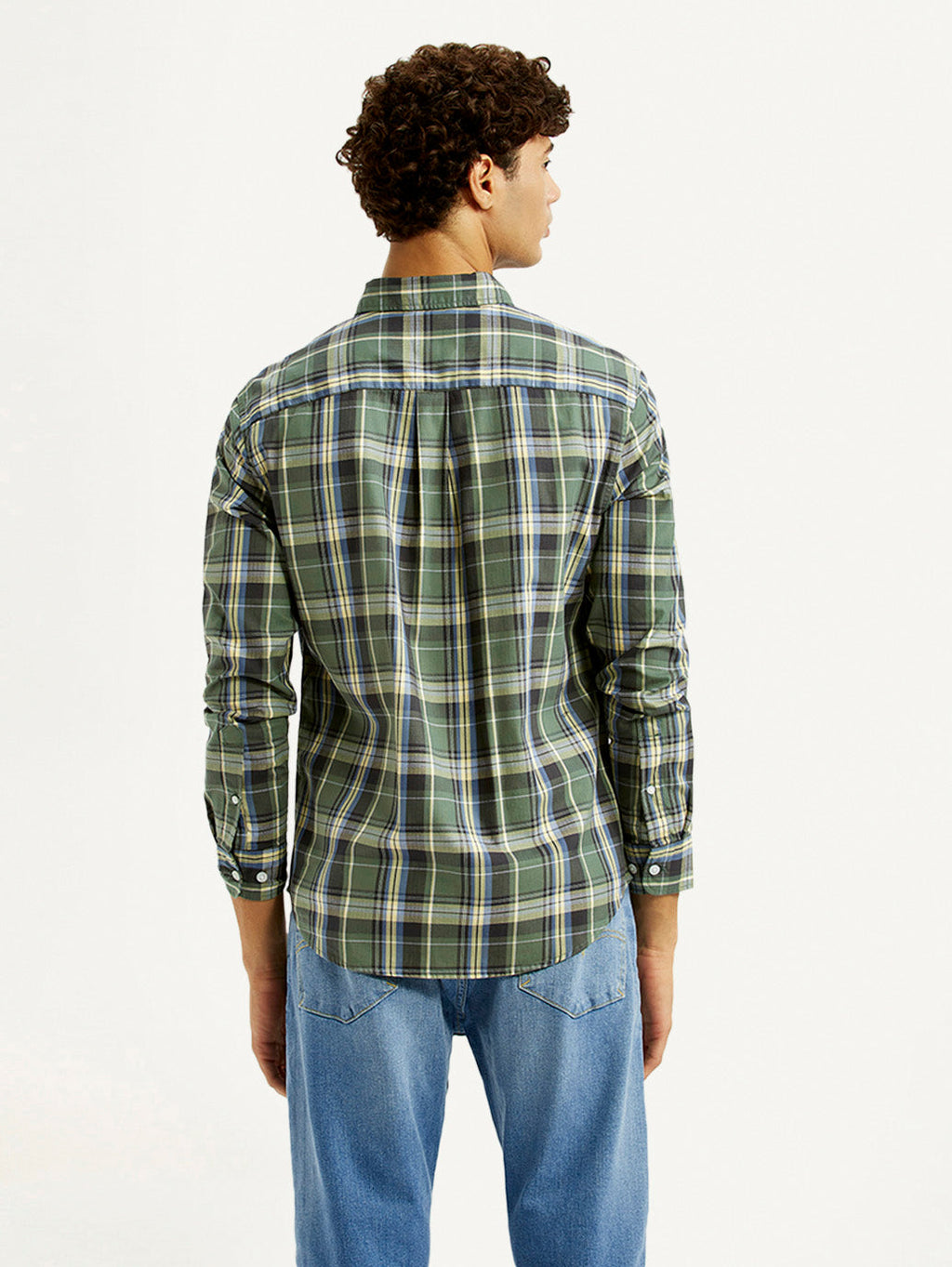 Men's Checkered Green Slim Fit Shirt