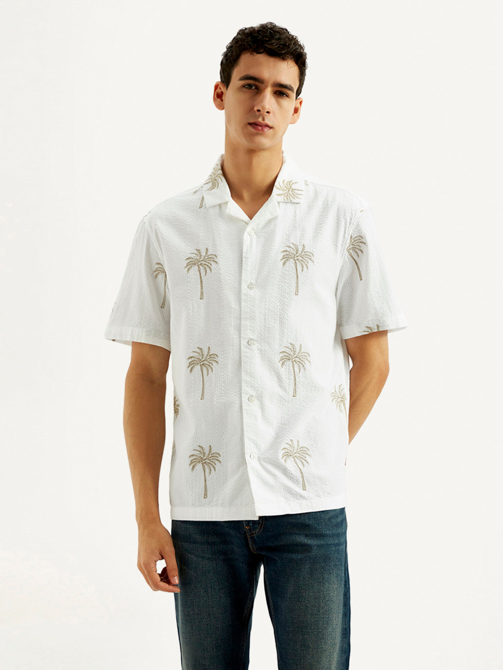 Men's Printed Relaxed Fit Resort Collar Shirt