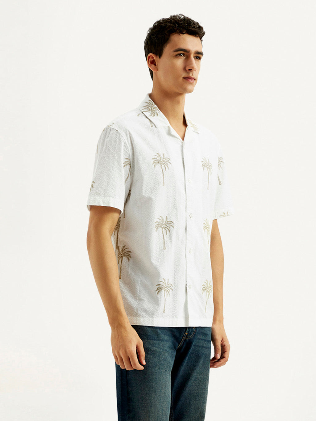 Men's Printed Relaxed Fit Resort Collar Shirt