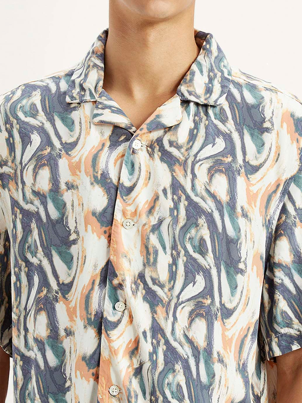 Men's All Over Print Multi Color Relaxed Fit Camp Shirt
