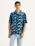 Men's Abstract Multi Color Relaxed Fit Camp Shirt